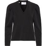 Svarta Långärmade Långärmade T-shirts från Selected Selected Femme i Storlek XS med V-ringning för Damer 