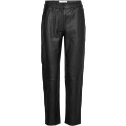 Slfmarie Mw Leather Pants B Noos Bottoms Trousers Leather Leggings-Byxor Black Selected Femme