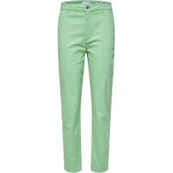 Slfmarina Hw Chino Pants W Bottoms Trousers Straight Leg Green Selected Femme
