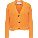 Orange Stickade koftor från Selected Selected Femme i Storlek XS för Damer 