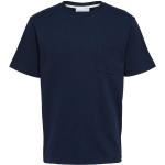Marinblåa Kortärmade Kortärmade T-shirts från Selected Selected Homme i Storlek S för Herrar 