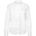 Vita Långärmade Långärmade skjortor från Gant med stretch 