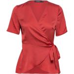 Röda Kortärmade Kortärmade blusar från Soaked in Luxury i Storlek XS för Damer 