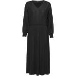 Slmieko Long Dress Ls Knälång Klänning Black Soaked In Luxury