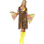 Blommiga Bruna Hippie maskeradkläder från Smiffys i Polyester för Damer 