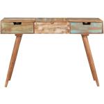 Sminkbord med spegel 112x45x76 cm massivt återvunnet trä - Brun