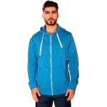 Streetwear Hållbara Ekologiska Blåa Långärmade Tränings hoodies på rea i Storlek XL i Bomull för Herrar 