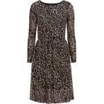 Vadlånga Leopard-mönstrade Svarta Långärmade Mönstrade klänningar från Soaked in Luxury på rea i Storlek XL med Rund ringning i Mesh för Damer 