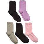 Socks 5P Bg Plain Fashion Col Pink Lindex