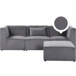 Soffa 3-sits med fotpall manchester grå LEMVIG