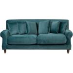 Soffa 3-sits sammet blågrön EIKE