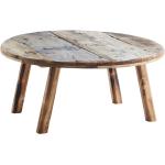 Bohemiska Runda soffbord från Madam Stoltz med diameter 90cm i Återvunnet trä 
