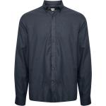 Blåa Långärmade Långärmade skjortor från Solid på rea i Storlek S i Bomullsblandning 