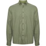 Olivgröna Långärmade Långärmade skjortor från Solid på rea i Storlek S i Bomullsblandning 