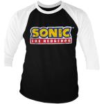 Sonic The Hedgehog Cracked Logo Baseball 3/4 Sleeve Tee, Long Sleeve T-Shirt