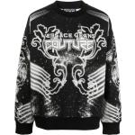 Svarta Långärmade Sweatshirts från Versace Versace Jeans på rea i Jerseytyg för Herrar 