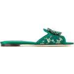 Gröna Sandaletter med strass från Dolce & Gabbana i storlek 36 med Slip-on med öppen tå för Damer 