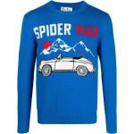 Koboltblåa Långärmade Spiderman Kashmir tröjor från MC2 SAINT BARTH i Storlek S för Herrar 