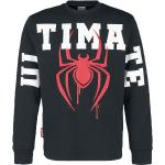 Svarta Långärmade Spiderman Sweatshirts i Storlek L för Herrar 