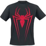 Svarta Spiderman T-shirts med tryck i Storlek L i Bomull för Herrar 