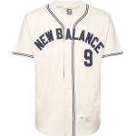 Beige Kortärmade Baseball t-shirts från New Balance i Storlek S i Jerseytyg 