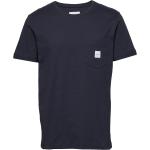 Square Pocket T-Shirt Tops T-shirts Short-sleeved Navy Makia