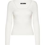Vita Stickade tröjor från Gina Tricot i Storlek XS med Fyrkantsringning 