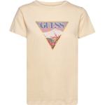 Krämfärgade Kortärmade Kortärmade T-shirts från Guess Guess Jeans i Storlek XS 