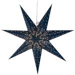 Blåa Julstjärnor hängande från Star Trading E14 i Papper 