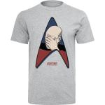Gråa Star Trek Jean-Luc Picard T-shirts i Storlek S i Bomull för Herrar 