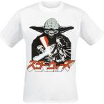 Vita Star Wars Yoda T-shirts med tryck i Storlek M i Bomull för Herrar 