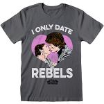 Gråa Star Wars T-shirts stora storlekar i Storlek S för Damer 