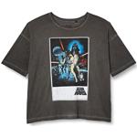 Gråa Star Wars Yoda T-shirts med tryck i Storlek S för Damer 