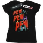 Svarta Långärmade Star Wars TIE Kortärmade T-shirts i Storlek XL för Damer 