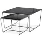 Svarta Kvadratiska soffbord från Skånska Möbelhuset Stella i Metall 