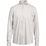 Beige Långärmade Långärmade skjortor från Stenströms med stretch i Poplin för Herrar 