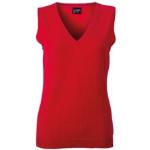 Röda V-ringade tröjor för Damer 