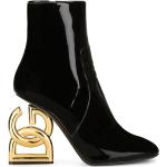 Svarta Skinnstövlar från Dolce & Gabbana på rea i storlek 37 med Fyrkantig tå i Kalvskinn för Damer 