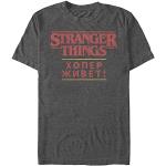 Gråa Kortärmade Stranger Things Kortärmade T-shirts i Storlek L för Herrar 