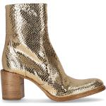 Guldiga Ankle-boots med rundad tå med Klackhöjd 5cm till 7cm i Konstläder för Damer 