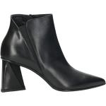 Svarta Ankle-boots med spetsig tå med Klackhöjd 5cm till 7cm i Läder för Damer 