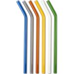 Straw In Glass Set 6-Pack Home Tableware Dining & Table Accessories Straws Multi/patterned Scandinavian Home