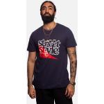Streetwear Hållbara Ekologiska Mörkblåa T-shirts med tryck i Storlek L i Bomull för Herrar 