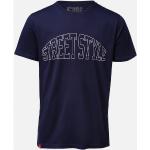 Streetwear Hållbara Ekologiska Mörkblåa T-shirts i Storlek S i Bomull för Herrar 