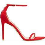 Röda Sandaletter med Klackhöjd över 9cm i Mocka för Damer 