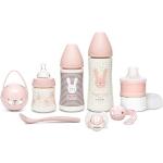Rosa Nappflaskor för nyfödda från Suavinex 8 delar i Silikon 