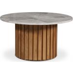 Sumo Soffbord i marmor Ø85 - Ek / gråbeige marmor
