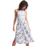 Blommiga Vita Blommiga klänningar med smock från Superdry Vintage på rea i Storlek XL med Halterneck-ringning för Damer 