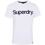 Randiga Vita Kortärmade T-shirts stora storlekar från Superdry på rea i Storlek XXL med Rund ringning i Bomull för Herrar 