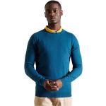 Ekologiska Blåa Kashmir tröjor med broderi från Superdry Vintage på rea i Storlek XL för Herrar 